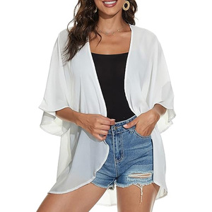 Cardigan <span class=keywords><strong>Kimono</strong></span> con stampa floreale OEM Factory da <span class=keywords><strong>donna</strong></span> con stampa floreale stile Casual Top Cardigan - Product Image 6