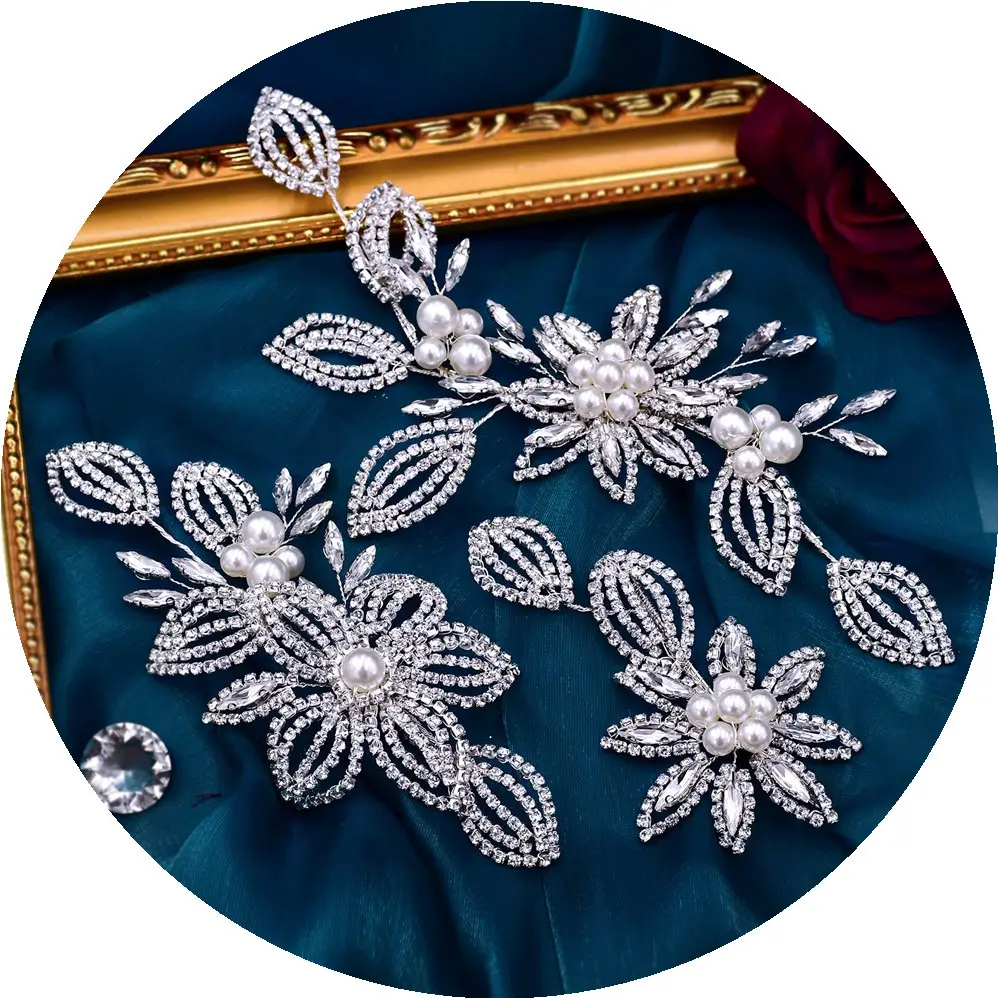 Fashion Handmade Crystal Bridal Crown & Headpieces Wedding Flower Leaf Headpiece Tiaras Bridal Wedding Hair Accessories /