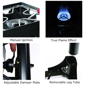 เตาสองชั้นโพรเพน BTU สูงเหล็กหล่อเตาแก๊สกลางแจ้งสําหรับบ้านสวน - Product Image 5