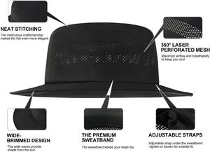 Chapeau Bob Unisexe Personnalisé en Polyester Noir de Haute Qualité avec Logo Imprimé, Réversible, à Trous Découpés au Laser, Protection Solaire, Vente en Gros - Product Image 2