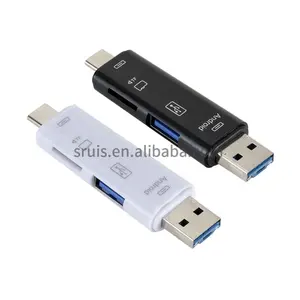 Type C MicroUSB USB 3 In 1 OTG Card Reader Adapter High-speed Universal OTG TF USB for Android Computer Extension Headers