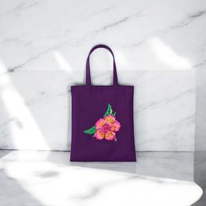 Tote with Embroidered Flower Pattern Centered - Product Image 4