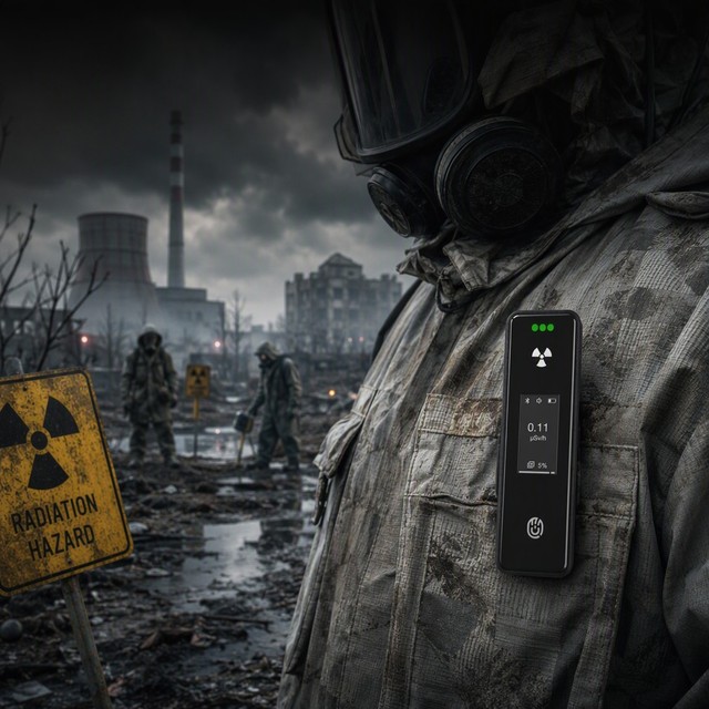 Nuclear Plant Radiation Detector SEED-RA CsI SiPM X Gamma 50g IP67 Bluetooth 100h High Sensitivity Wearable Worker Dosimeter