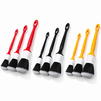 Ensemble de brosses de nettoyage intérieur de voiture, 3 pièces, poils synthétiques ultra doux pour le nettoyage des aérations, du tableau de bord et des sièges