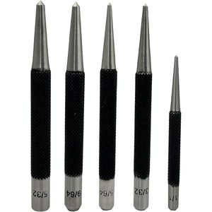 ชุดเหล็กตอกปลายตรงหัวกลมแบบมันเงา 5 ชิ้น ขนาดนิ้ว สำหรับงานโลหะ ด้ามจับมีพื้นผิว - Product Image 1
