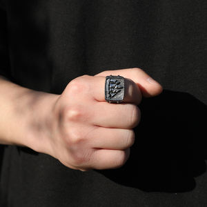 Anello Punk da uomo in acciaio inossidabile con disegno a barca all'ingrosso - Product Image 1