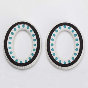 Coussinets d'oreille de remplacement avec marquage L R noir et bleu, en tissu microfibre, impression par transfert thermique, pour Bose QuietComfort QC35 II - Product Image 3