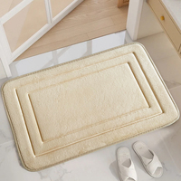 Tapis de bain moderne en polyester absorbant à séchage rapide, à poils doux et denses, antidérapant pour douche, chambre et entrée