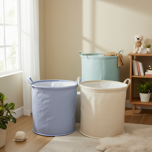 Contenitore portaoggetti grande con cerniera effetto lino, colori misti, per l'organizzazione della casa - Product Image 1