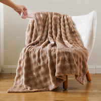 Couverture en polaire tissée 100 % polyester imperméable en TPU pour chambre à coucher, style moderne, personnalisable pour enfants, animaux domestiques, chiens/chats