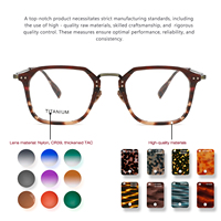 Montures de lunettes rétro personnalisées avec logo d'usine, montures optiques en titane, montures en acétate pour hommes et femmes
