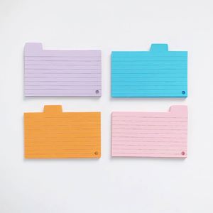 Tarjetas de Índice para Oficina en Colores Surtidos, 3.5x5 Pulgadas, Páginas en Blanco con Líneas, 100 Hojas de Material PET por Paquete - Product Image 3