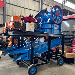 Frantoio per pietre dure con capacità di lavorazione di 15 t/h e vaglio vibrante per la produzione di <span class=keywords><strong>materiali</strong></span> da costruzione di diverse dimensioni - Product Image 1