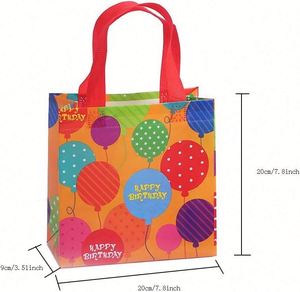 Sacs en non-tissé personnalisés pour cadeaux de carnaval, réutilisables, petits, mignons, pour enfants, pour fête d'anniversaire, safari - Product Image 3