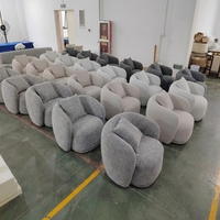 Fauteuil moderne recouvert de tissu pour hôtel, idéal pour la relaxation, canapé individuel créatif en velours en forme de croissant