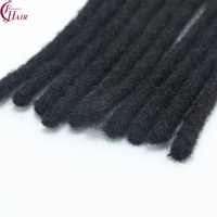 Extensions de dreadlocks en cheveux naturels pour hommes/femmes, 6-20 pouces, extensions de dreadlocks noires naturelles
