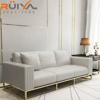 Ensembles de canapés arabes de luxe modernes pour salon, modernes 1+2+3 avec cadre doré