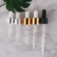 Flacon compte-gouttes en plastique PET vide de 0,3 oz, 0,5 oz, 1 oz, 2 oz, 100 ml, avec logo personnalisé imprimé à l'écran, pour huile essentielle, sérum, pipette en verre