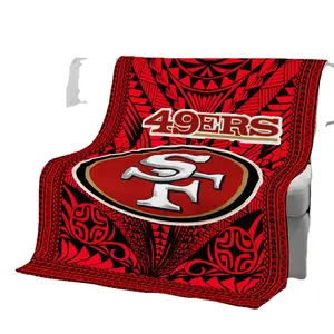 Cobertor ultrafino de equipe, cobertor com doca para desenhar em equipe sf 49ers, macio, estampado para todas as estações, cobertores para dormir, sala de estar e viagem