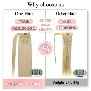 Wholesale Loose Deep Wave Italian Curl Long Straight Blonde Ponytail <b>Hair</b> Extension Wrap-Around Drawstring <b>Styles</b> Human <b>Hair</b> - Product Image 2