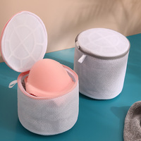 Sac de lavage en maille nid d'abeille en polyester avec fermeture éclair pour lingerie et sous-vêtements