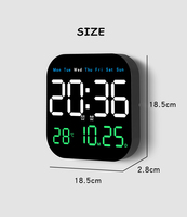 Jam Dinding Digital LED dengan Cermin, Kecerahan Layar Dapat Diatur, Timer, Alarm, Dekorasi Rumah dan Kantor