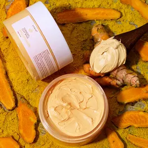 Private Label Tumeric Veganistisch Gezicht Anti-Acne Verminderen Mee-Eters Die Exfoliëren Vitamine C Kurkuma Kleimasker