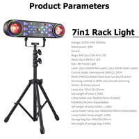 Projecteur de Scène à Effet Sept-en-un Double Boule Lumineuse 15W, Boule Magique 4W, Effet Laser Violet Rouge et Vert 3W pour DJ, Discothèque et Club