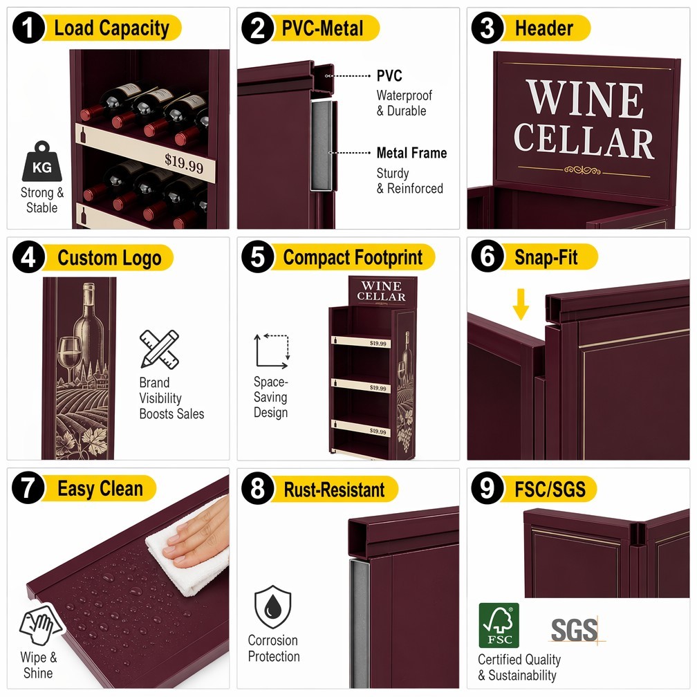 Apache Custom Wine Display Rack 48 Bottles 4-Tier Metal Bottle Merchandiser Knock Down Rotating Stand for Liquor Store Pub Bar — view 5