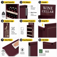 Présentoir à vin Apache sur mesure, 48 bouteilles, 4 niveaux, en métal, démontable, rotatif, pour magasin d'alcool, pub, bar
