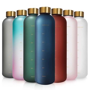 Botella de Agua Deportiva de Boca Pequeña con Marcador de Tiempo, Capacidad de 32 oz, Botella Motivacional para Gimnasio - Product Image 1