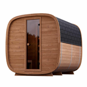 Sauna traditionnel extérieur en bois de cèdre rouge massif, alimenté par énergie solaire, imperméable, avec vestiaire, luxe, sauna à vapeur <span class=keywords><strong>pour</strong></span> 4 <span class=keywords><strong>personnes</strong></span> - Product Image 3