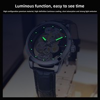 Montre-Bracelet Luxe Squelette pour Hommes du Fabricant, Bracelet Acier Inoxydable, Mouvement à Quartz, Cadran à Aiguilles, Design de Logo Personnalisable