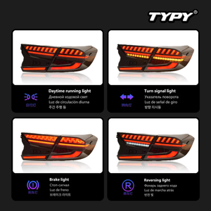 ไฟท้ายรถยนต์ LED รุ่นใหม่ สำหรับ Accord Gen 10 ปี 2018-2020 ชุดไฟท้ายพร้อมไฟ DRL ไฟเลี้ยวแบบ Sequential ไฟเบรก เลนส์สีแดง 100W - Product Image 2