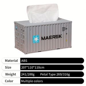 Caja de pañuelos personalizada de lujo para regalo corporativo con diseño creativo de contenedor de envío y logotipo personalizado - Product Image 3