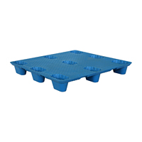Paleta de Plástico Apilable de 9 Patas, Moldeada por Soplado, Paleta Industrial de HDPE para Centro de Distribución Logística