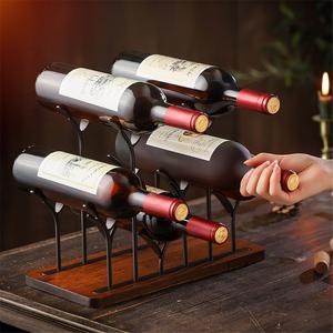 Estante de Vino Rectangular Moderno de Acero Inoxidable para Montar en la Pared, con Capacidad para 4 Botellas y Bandeja para Copas - Product Image 2