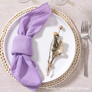 Nappe <span class=keywords><strong>de</strong></span> <span class=keywords><strong>table</strong></span> occidentale moderne en coton et bambou, carrée, avec bords ourlés, <span class=keywords><strong>tissu</strong></span> froissé, personnalisable, 42x42cm - Product Image 6