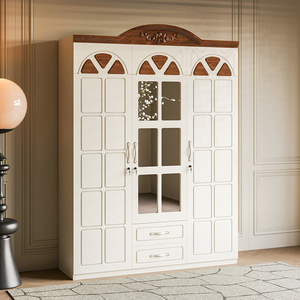 ZQ 3 Cửa Tủ Quần Áo Phong Cách Bắc Âu Quần Áo Tủ Cho Phòng Ngủ Màu Trắng Tủ Quần Áo Bằng Gỗ Tủ Quần Áo Với Gương - Product Image 2