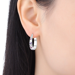 Pendientes de aro con forma de mariposa de cobre blanco, estilo europeo y americano original, pendientes versátiles para mujer - Product Image 5