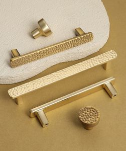 Poignée de meuble longue en laiton martelé pour armoire, tiroir, coiffeuse, porte - Product Image 4