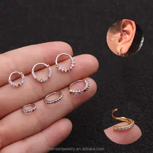 HENGSEN Anello Multifunzionale in Lega di Rame per <span class=keywords><strong>Piercing</strong></span> al Setto Nasale, Orecchio, Helix, Diath e Rook, Gioielli per <span class=keywords><strong>Piercing</strong></span> Classici da Donna - Product Image 1
