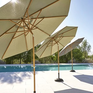 <span class=keywords><strong>Parasol</strong></span> de jardin personnalisé imperméable anti-UV 50+ avec structure en <span class=keywords><strong>bois</strong></span> pour piscine extérieure - Product Image 1