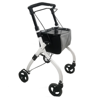 Déambulateur en aluminium à hauteur réglable, roues en PVC de 8 pouces, léger, facile à transporter, sac de courses de grande capacité, design durable