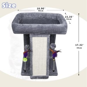 Torre per gatti da interno Premium con Scratching Board e tappetino per gatti resistente struttura da arrampicata - Product Image 4