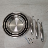 Ensemble de poêles en acier inoxydable 18/10, poêle à œufs multi-tailles compatible avec toutes les plaques de cuisson