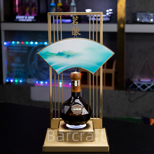 Portabottiglie glorificatore in acciaio inossidabile personalizzato stile cinese espositore a LED per degustazione di liquori per feste presentatore di bottiglie di vino - Product Image 1