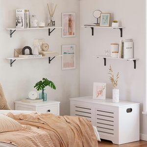 <strong>Floating</strong> <strong>Shelves</strong> Wall Mounted <strong>Shelves</strong> Set of 3 <strong>Deep</strong> <strong>Shelves</strong> Wide Display Ledges for Living Room - Product Image 5