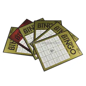 Fornecedor de jogos de bingo Fabricação de cartas de bingo reutilizáveis personalizadas para jogos americanos de cores mistas