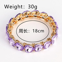 Nouveauté Bracelet en alliage élastique avec boule de cristal colorée, accessoire tendance unisexe, bracelet à breloques en verre DIY